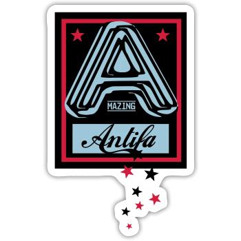 Antifa - Sticker Größe S (10 x 10 cm) - Mattweiß - Vorne