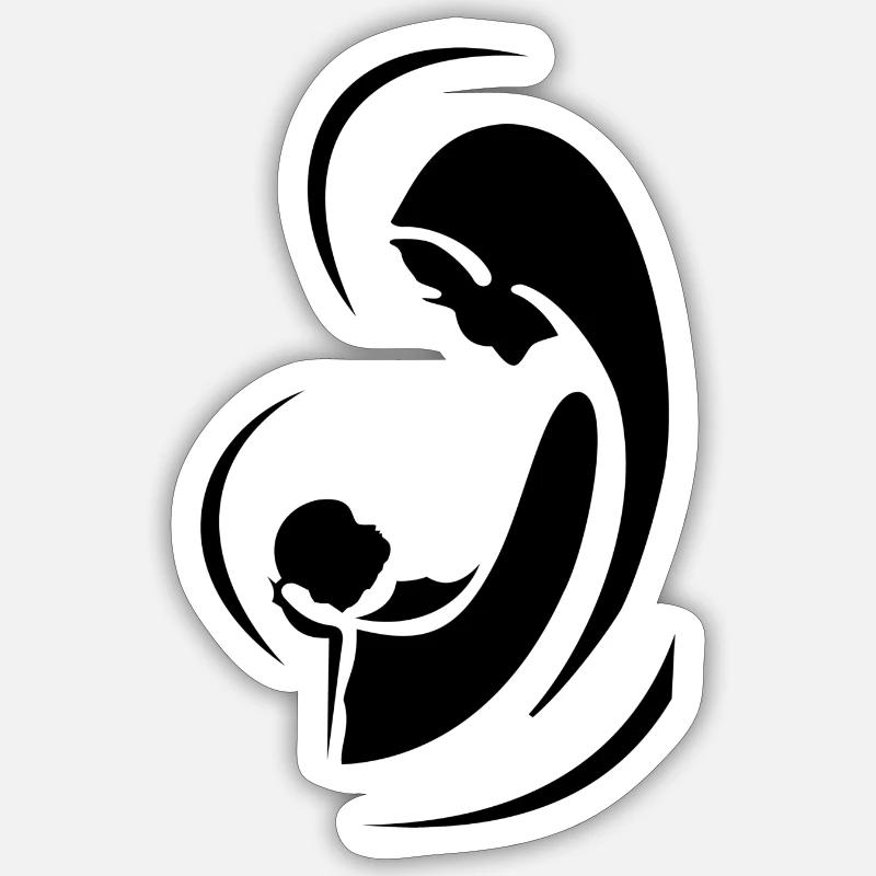vierge n 01 - Sticker taille S (10 x 10 cm) - blanc mat
