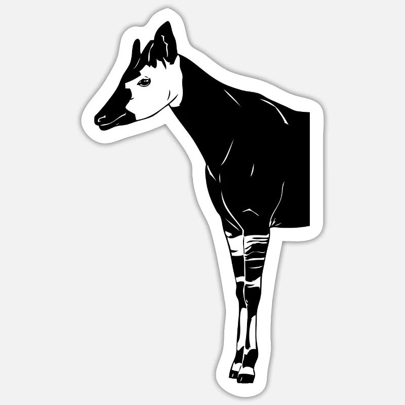 okapi - Sticker taille S (10 x 10 cm) - blanc mat