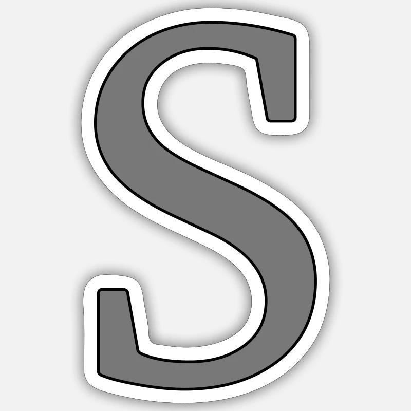 Letter S Initial letter - Sticker size S (10 x 10 cm) - white matte