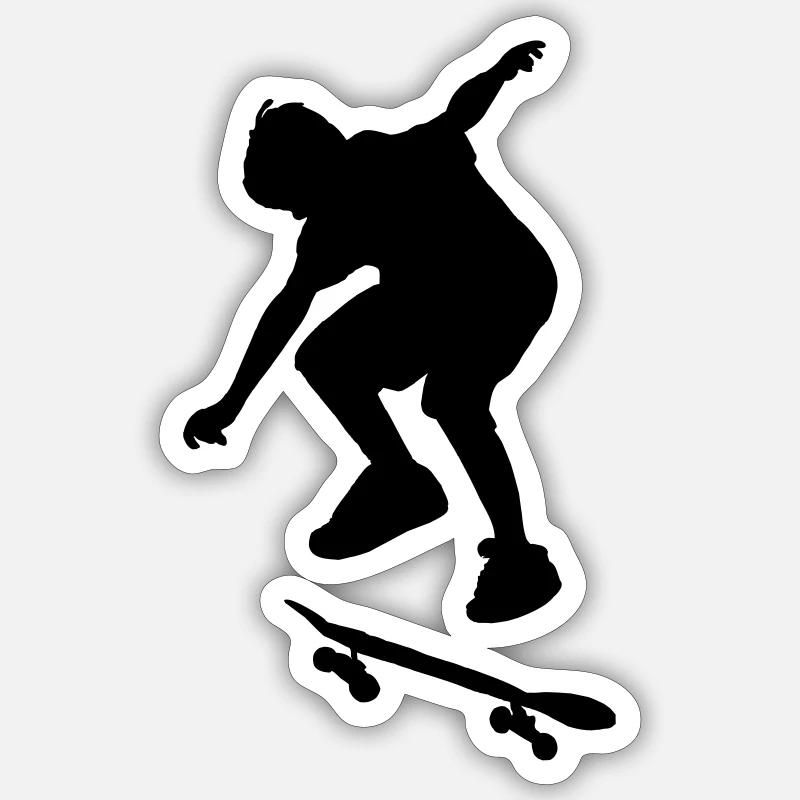 Astuces de skateboard - Sticker taille S (10 x 10 cm) - blanc mat
