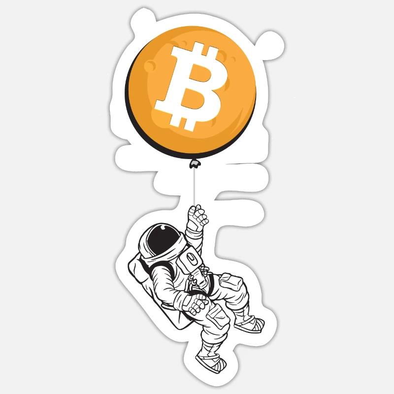 Astronaute Bitcoin Sticker taille S (10 x 10 cm)