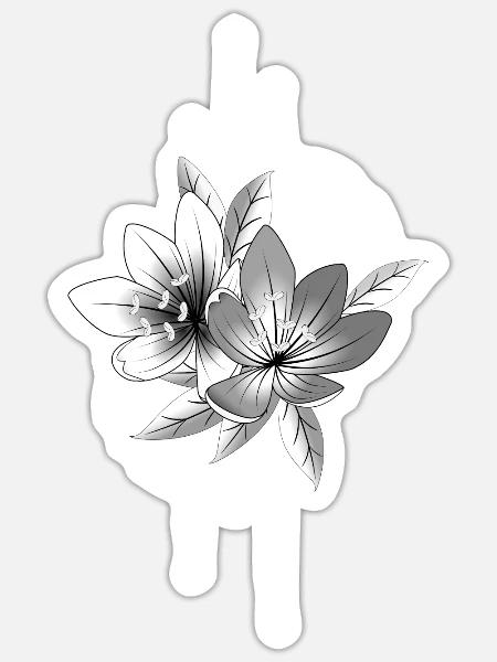 Krokus Blüten Frühjahr - Sticker Größe S (10 x 10 cm) - Mattweiß