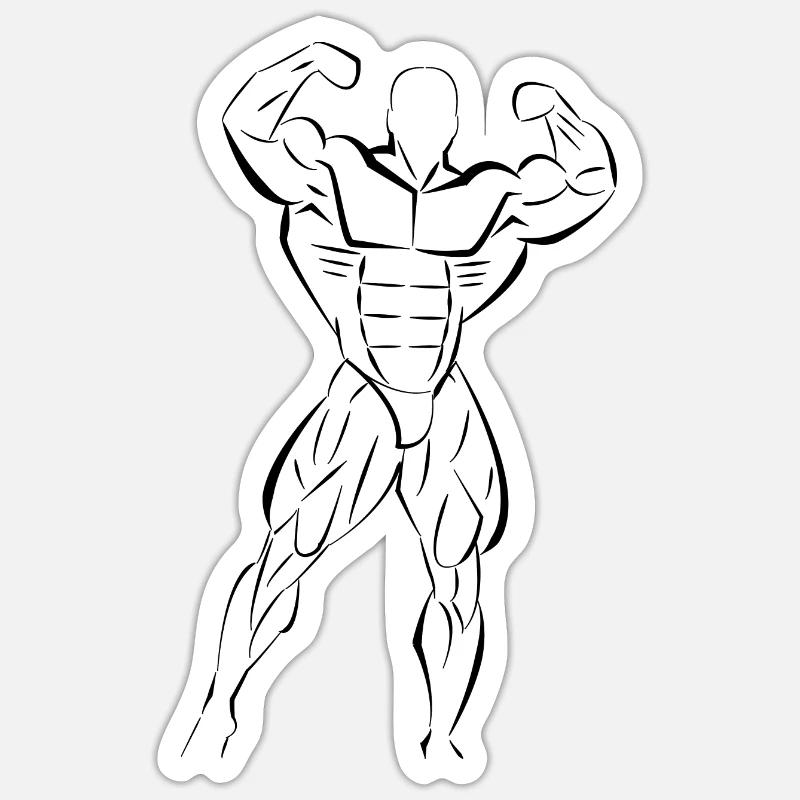 physic bodybuilder Sticker size S (10 x 10 cm)