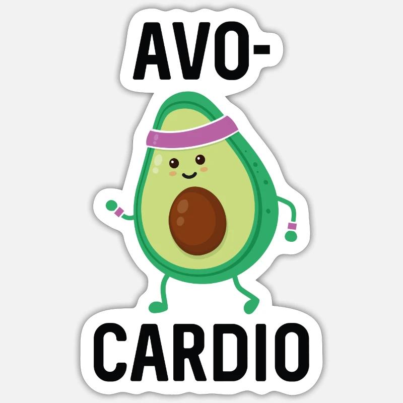Avocardio - Sticker size S (10 x 10 cm) - white matte