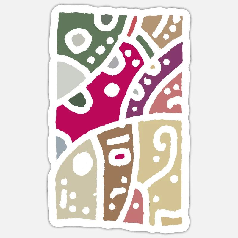 Muster Kunst - Ethno Farbe - Sticker Größe S (10 x 10 cm) - Mattweiß