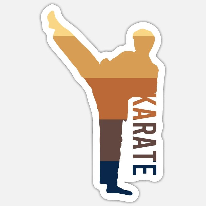 Karaté classique - Sticker taille S (10 x 10 cm) - blanc mat