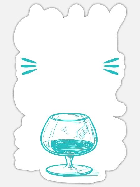 cognac papa drink - Sticker Größe S (10 x 10 cm) - Mattweiß