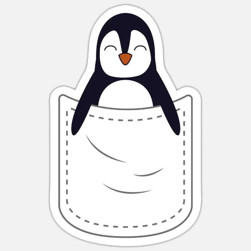 mignon bébé manchot - Sticker taille S (10 x 10 cm) - blanc mat