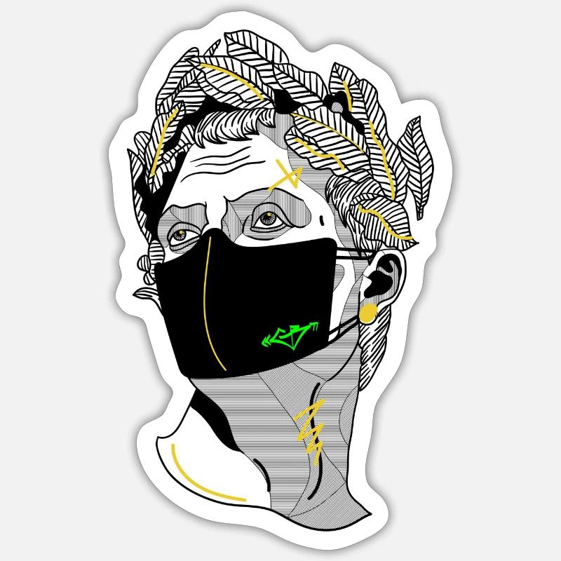 Cesar Tu Quoque - Sticker taille S (10 x 10 cm) - blanc mat
