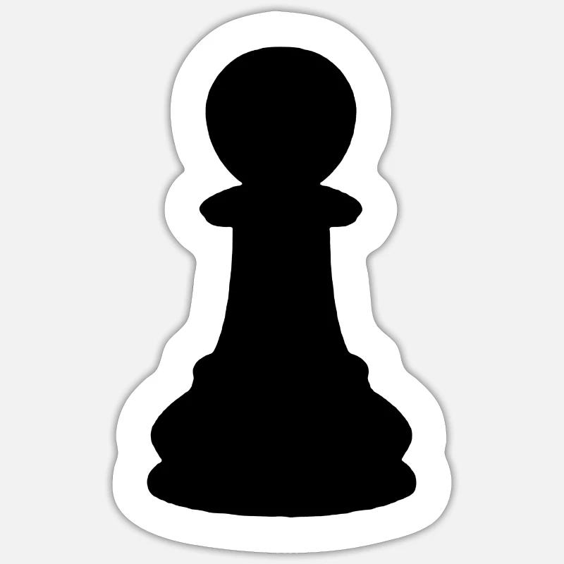 Schwarzer Bauer Schach Schachbauer Schachfigur - Sticker Größe S (10 x 10 cm) - Mattweiß