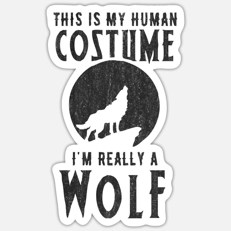 Wolf, Wölfe, Wolfshund, Werwolf, Einsamer Wolf Sticker Größe S (10 x 10 cm)