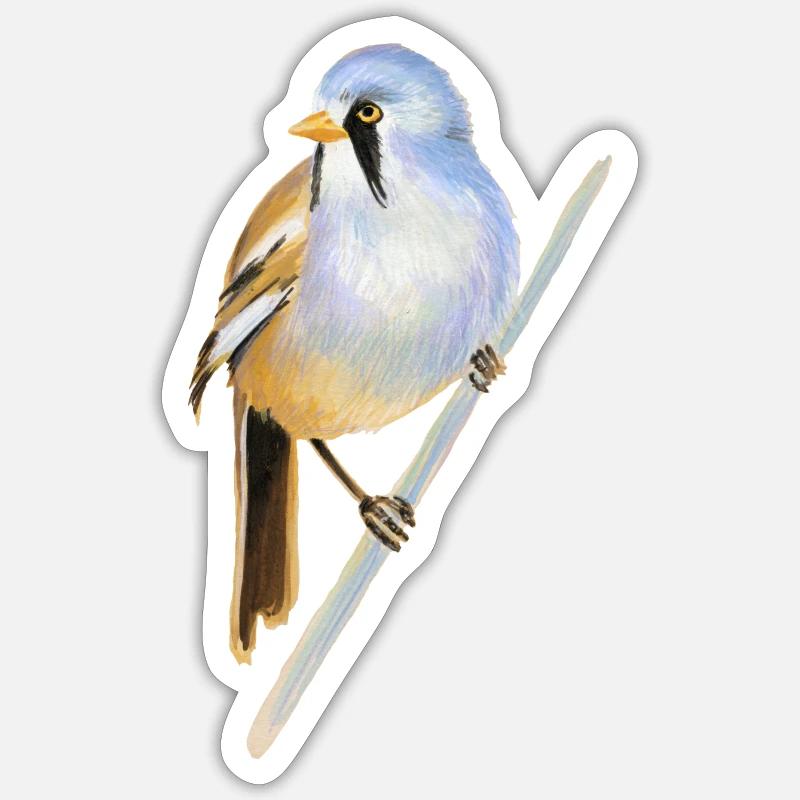 Bartmeise - Sticker size S (10 x 10 cm) - white matte