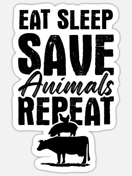eat sleep tierschutz repeat - Sticker Größe S (10 x 10 cm) - Mattweiß