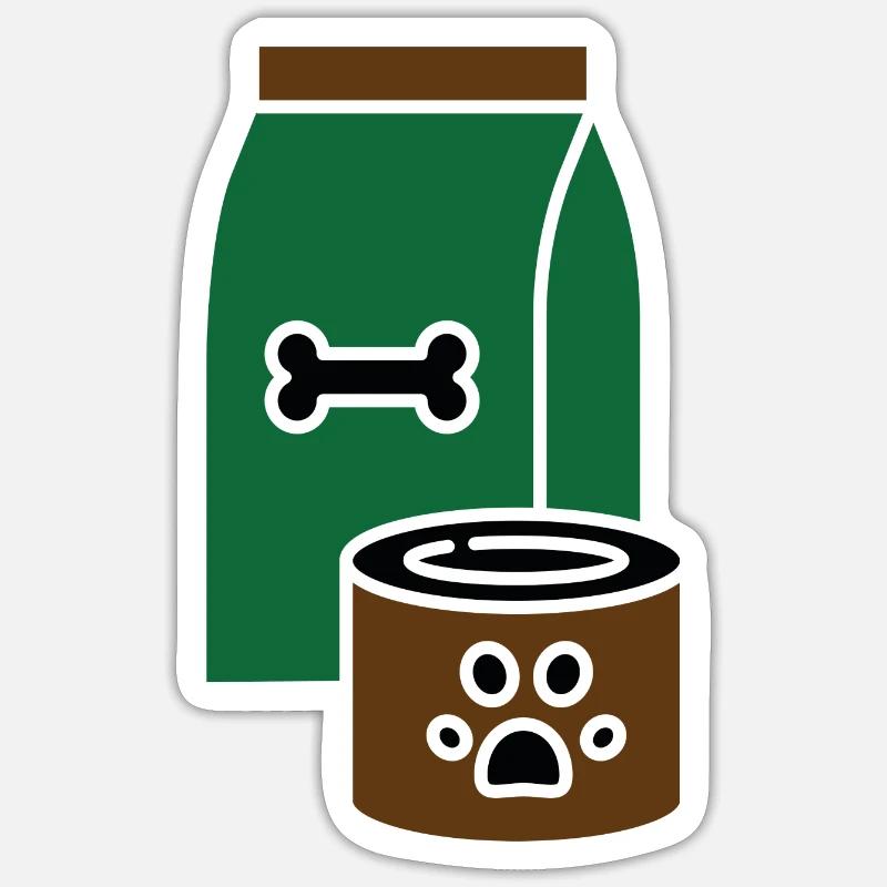 Hundefutter - Sticker Größe S (10 x 10 cm) - Mattweiß