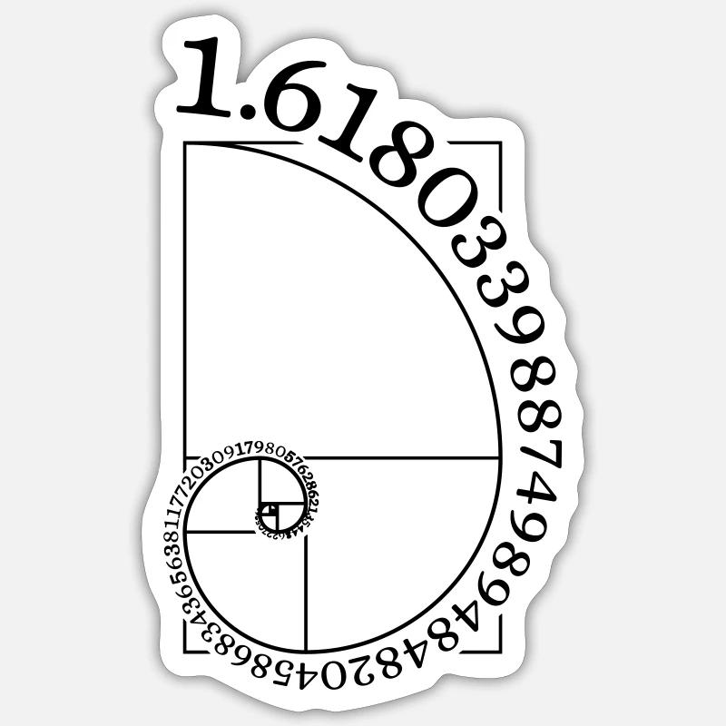 Spirale dorée (Phi = 1,618 nombre d’or) Sticker taille S (10 x 10 cm)