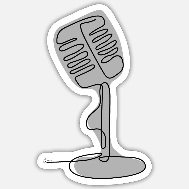 One Line Drawing - Micro Sticker size S (10 x 10 cm)