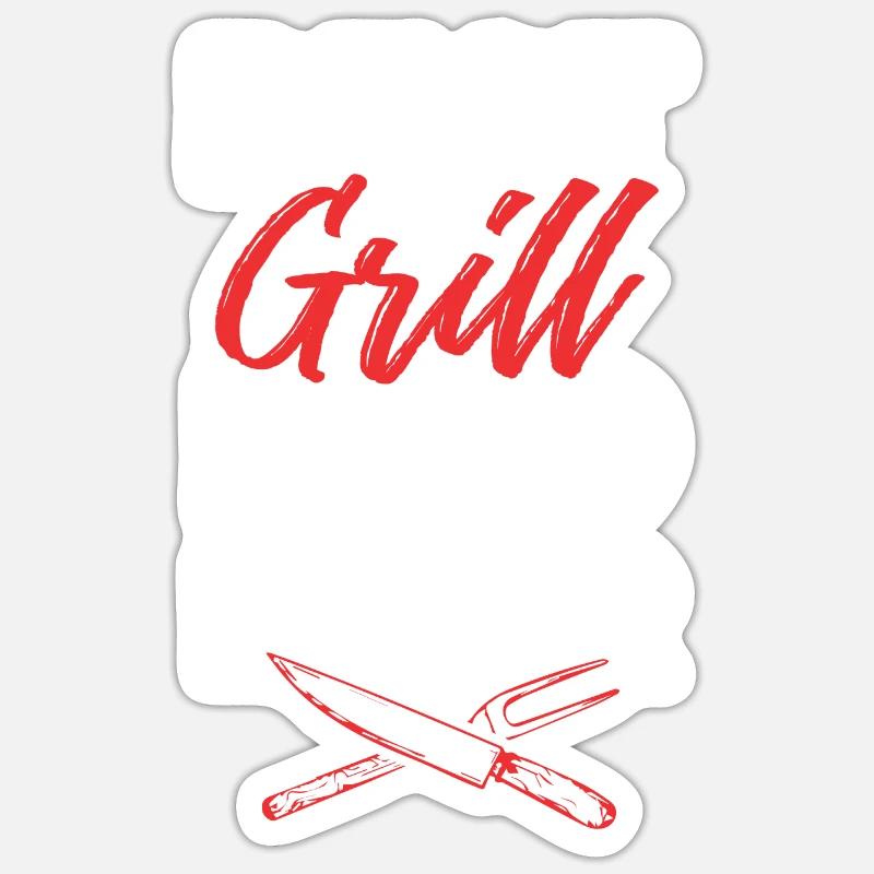 bester grill papa - Sticker Größe S (10 x 10 cm) - Mattweiß