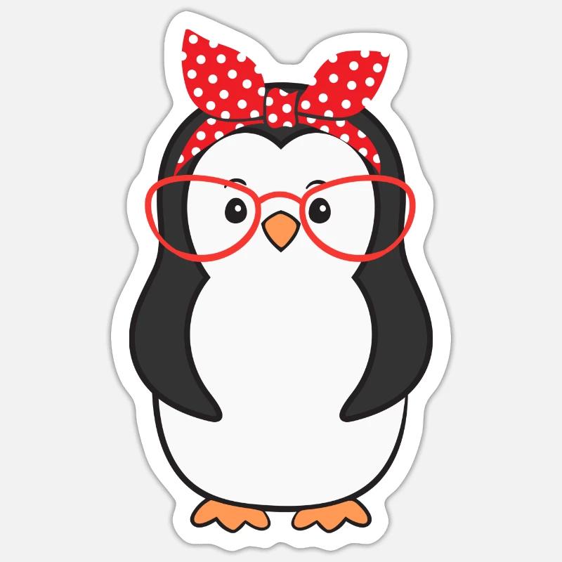 Pingouins - Sticker taille S (10 x 10 cm) - blanc mat