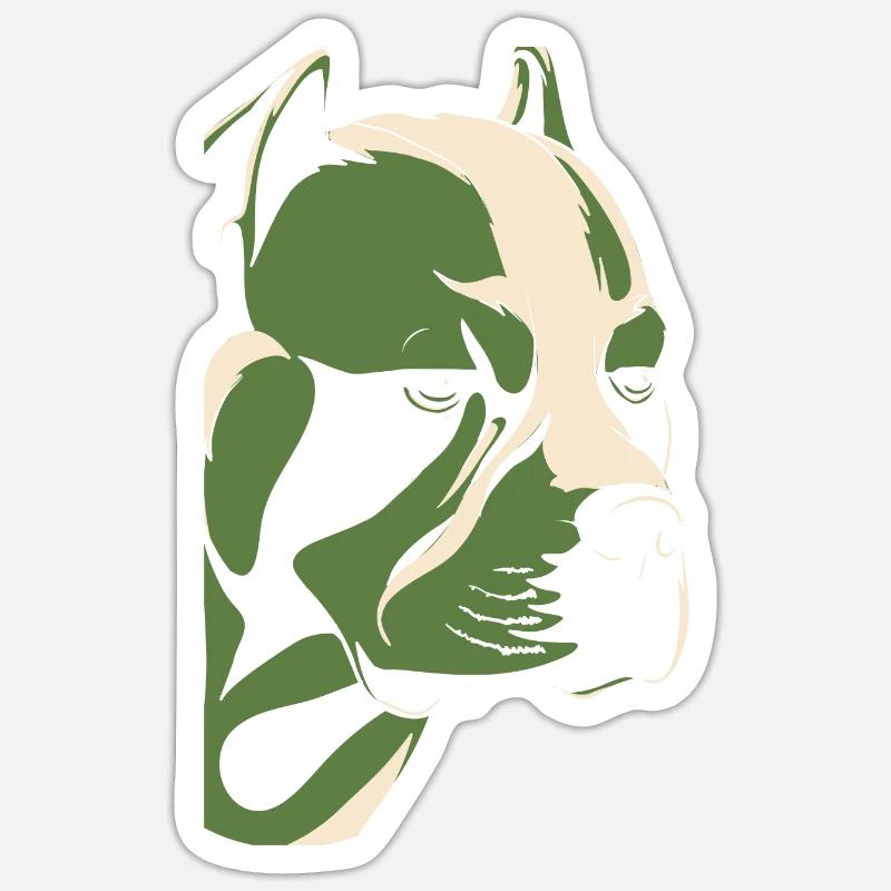 Pitbull - Sticker taille S (10 x 10 cm) - blanc mat