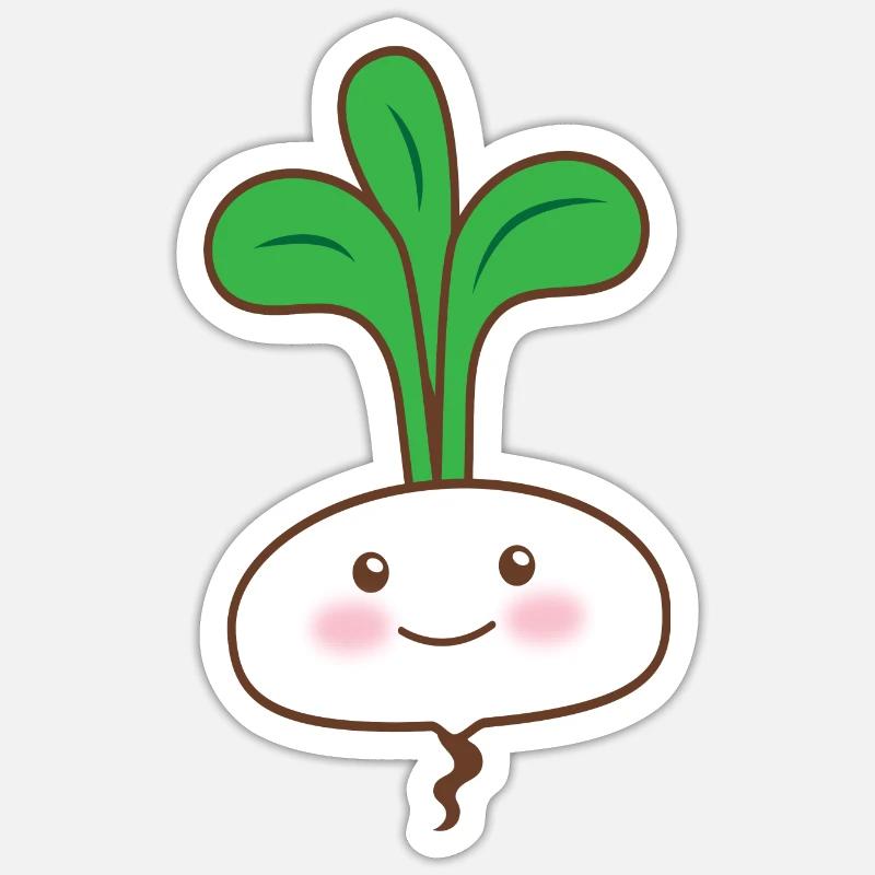 Single white turnip vegetable Sticker size S (10 x 10 cm)