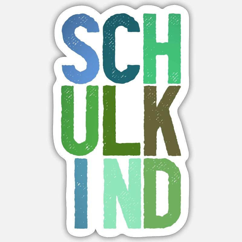 Schulkind Junge - Sticker Größe S (10 x 10 cm) - Mattweiß