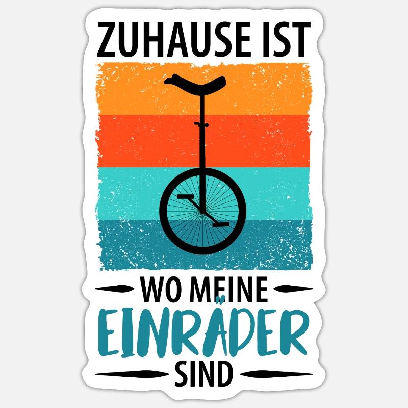 Einrad Einradfahrer Einradfahrerin - Sticker Größe S (10 x 10 cm) - Mattweiß