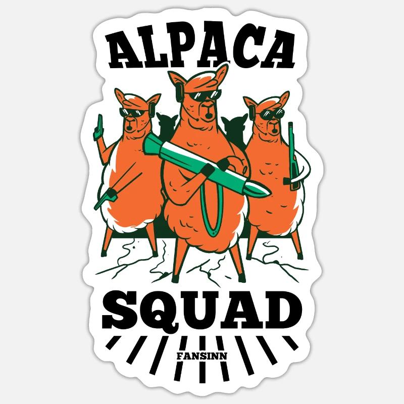 Alpaca Squad - Sticker Größe S (10 x 10 cm) - Mattweiß