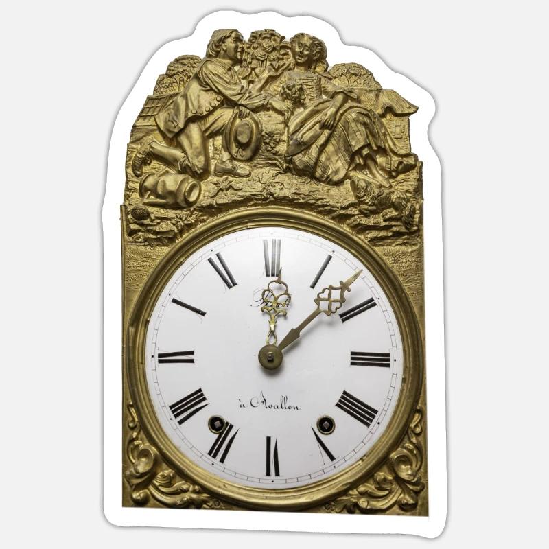 Die Comtoise oder auch Burgunder-Uhr Sticker Größe S (10 x 10 cm)