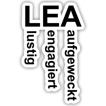 Lea - Ein ganz spezielles Design nur für Lea - Sticker Größe S (10 x 10 cm) - Mattweiß - Vorne