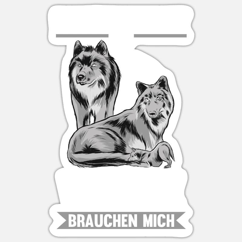 Wölfe Waldtier Wolf - Sticker Größe S (10 x 10 cm) - Mattweiß