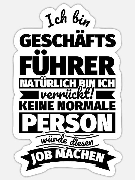 Geschäftsführer Geschenke - Sticker Größe S (10 x 10 cm) - Mattweiß