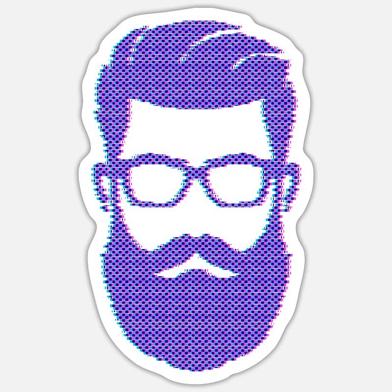 Bartträger Männlichkeit Schnurrbart Bart Sticker Größe S (10 x 10 cm)