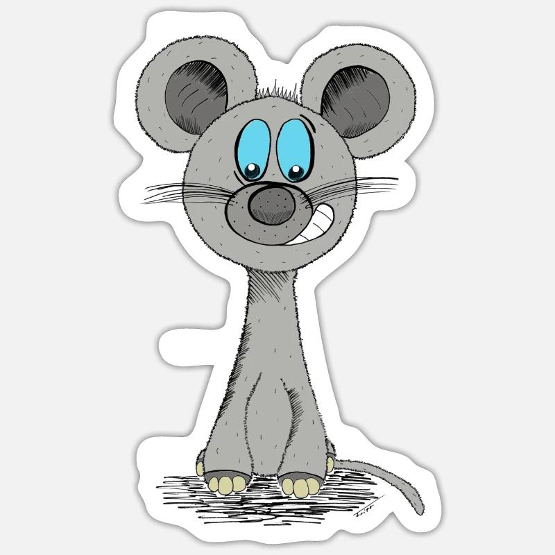 Funny mouse - Sticker size S (10 x 10 cm) - white matte