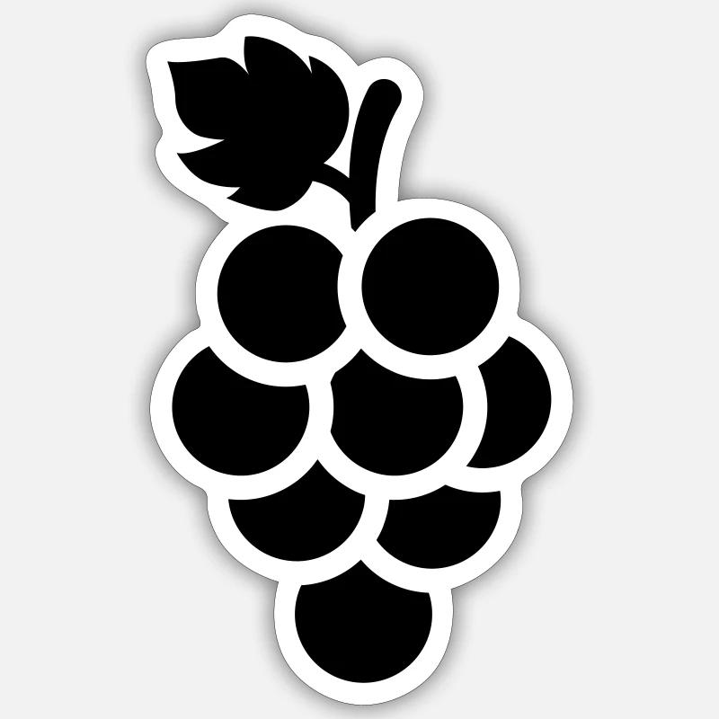 raisins - Sticker taille S (10 x 10 cm) - blanc mat