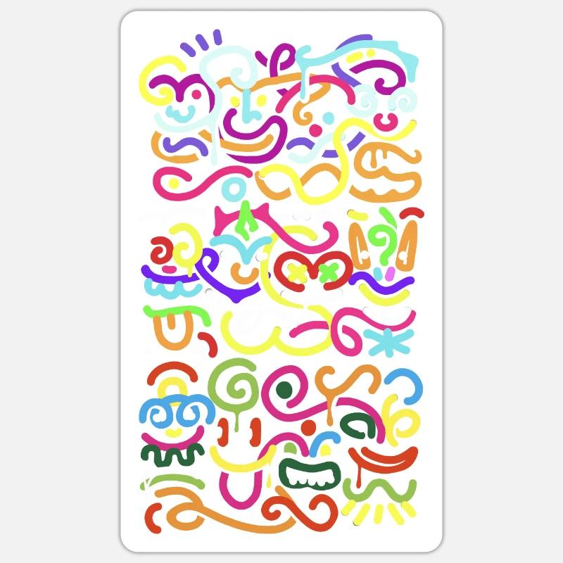 Abstract totem - Sticker size S (10 x 10 cm) - white matte
