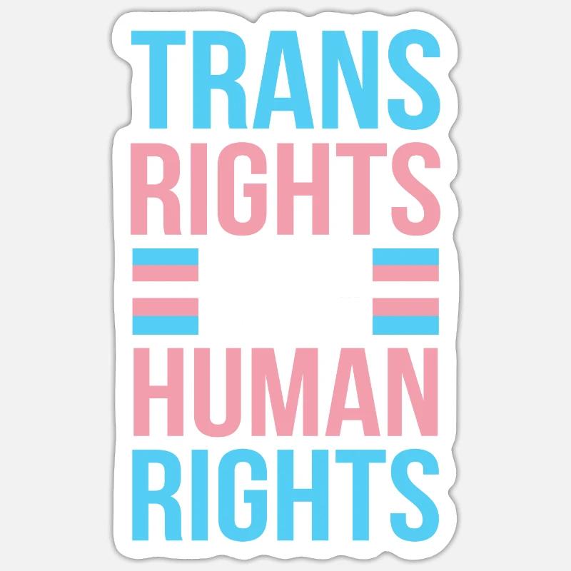Trans Rights Are Human Rights Pride Month - Sticker Größe S (10 x 10 cm) - Mattweiß