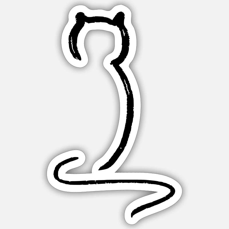 Chat - Sticker taille S (10 x 10 cm) - blanc mat