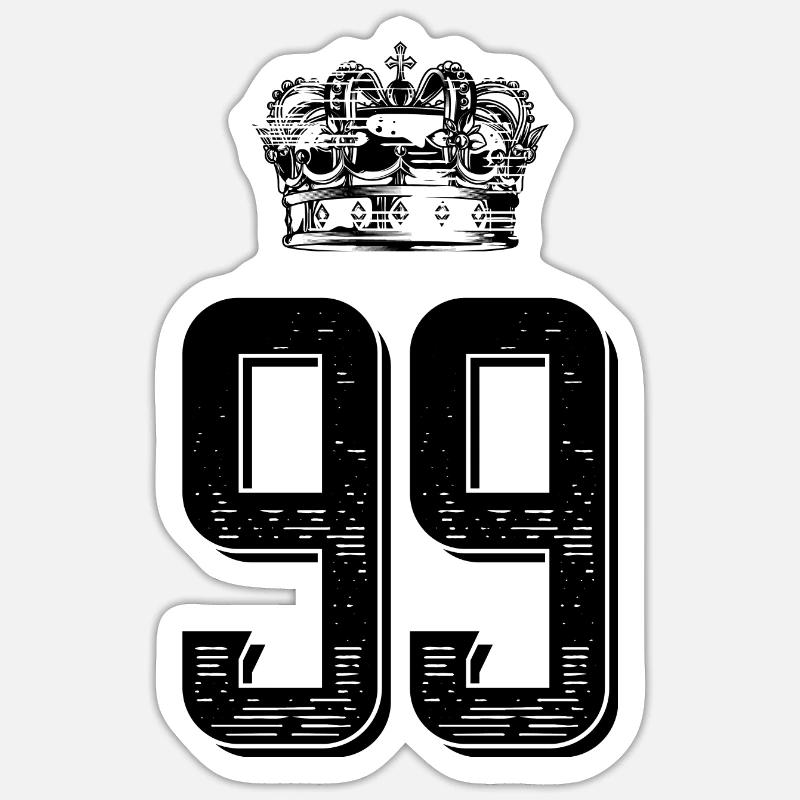 99 Couronne numérique - Sticker taille S (10 x 10 cm) - blanc mat