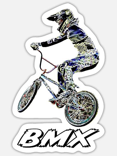 BMX - Sticker Größe S (10 x 10 cm) - Mattweiß