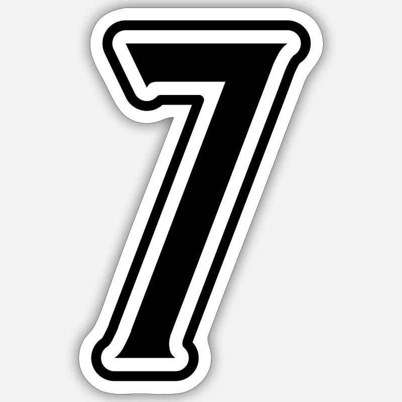 7 Symbole numérique - Sticker taille S (10 x 10 cm) - blanc mat