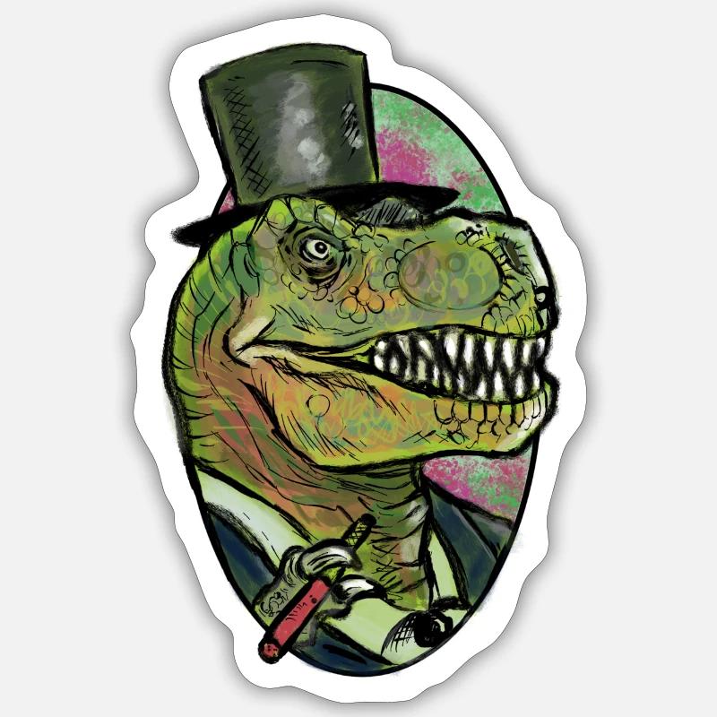 Gentle Rex - Sticker Größe S (10 x 10 cm) - Mattweiß