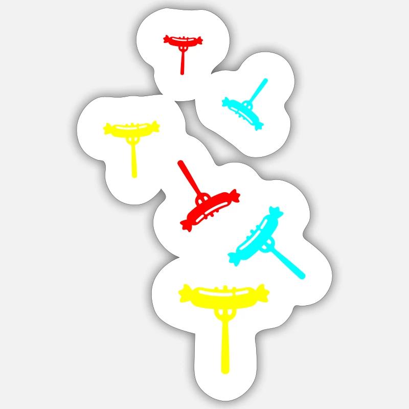 Bratwurst Fleisch icon - Sticker Größe S (10 x 10 cm) - Mattweiß