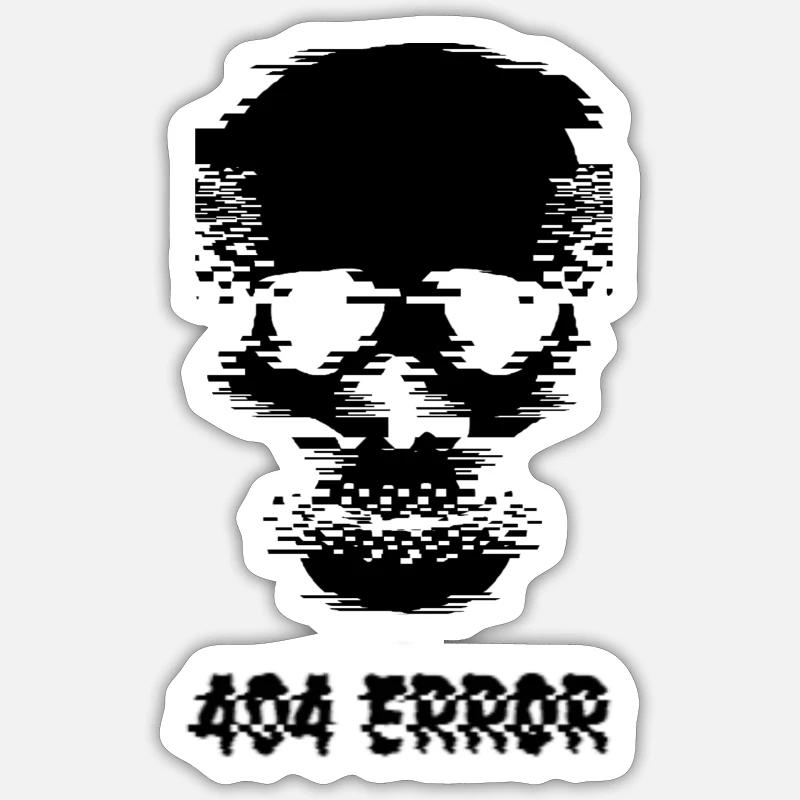 404 Error Skullhead Design Sticker Größe S (10 x 10 cm)