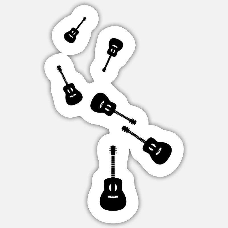 Guitar Acoustics Sticker size S (10 x 10 cm)