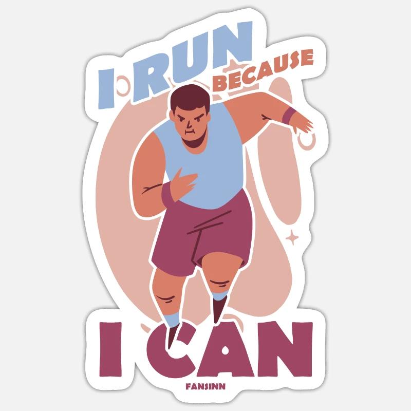 Run - Sticker size S (10 x 10 cm) - white matte