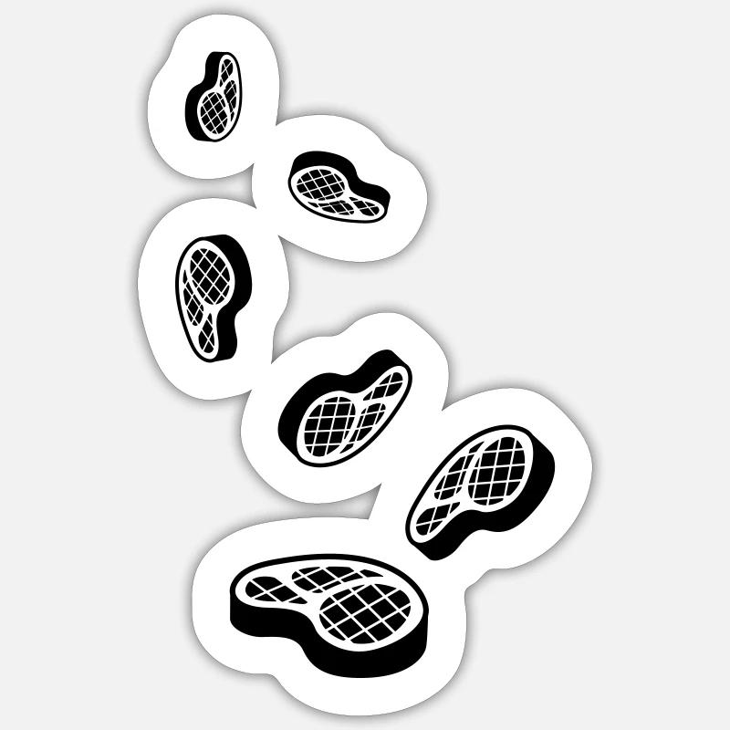 Fleisch steak symbol - Sticker Größe S (10 x 10 cm) - Mattweiß