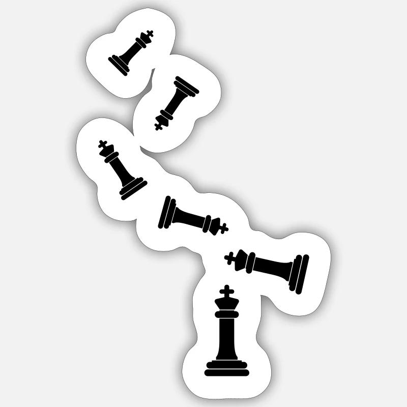 Chess piece King - Sticker size S (10 x 10 cm) - white matte