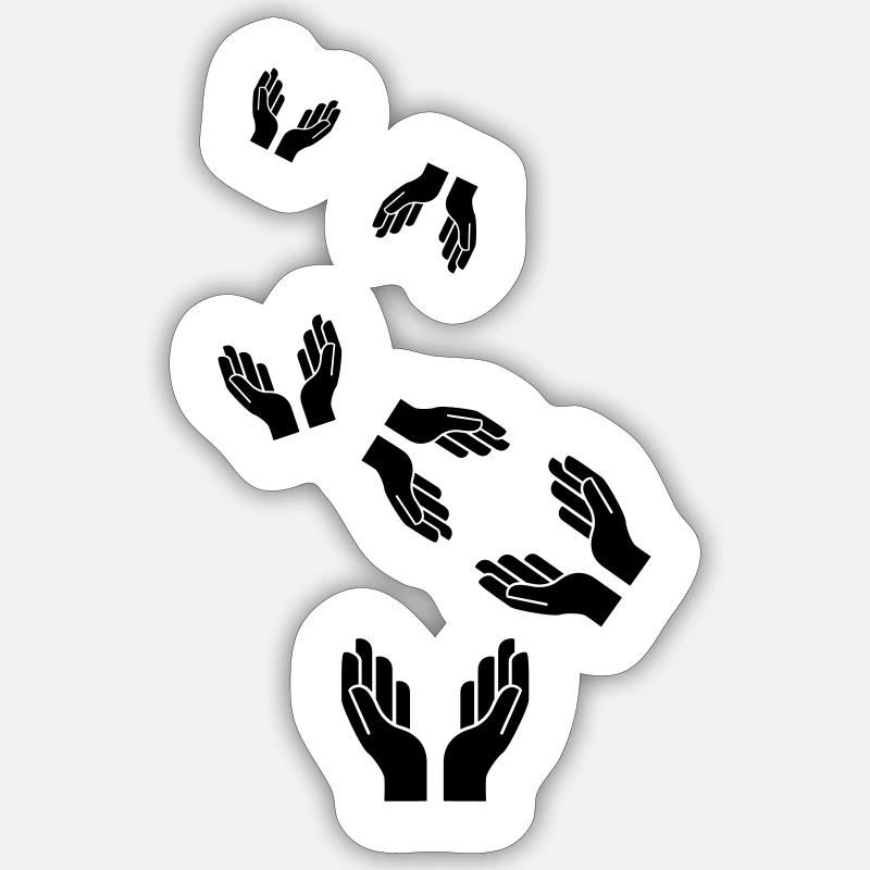 Icône d’icône de mains - Sticker taille S (10 x 10 cm) - blanc mat