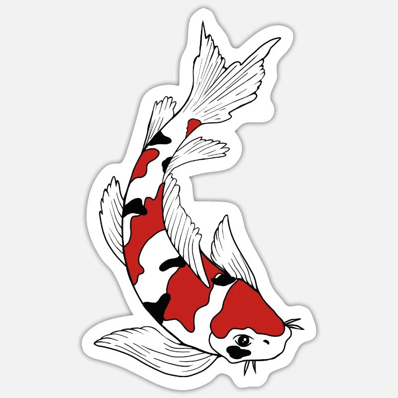 Koi Carp - Sticker size S (10 x 10 cm) - white matte